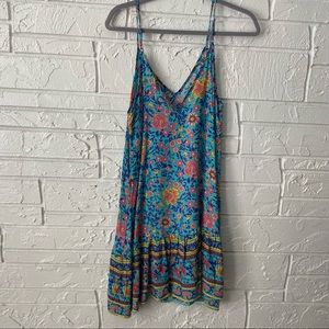 COLORFUL FLORAL BOHEMIAN DRESS - SIZE MEDIUM